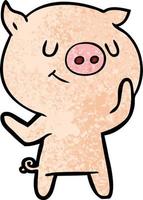 Vector pig character in cartoon style