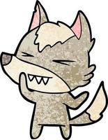 Vector wolf character in cartoon style