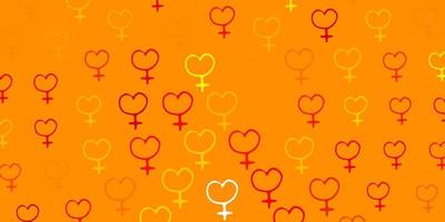 Light Brown vector texture with women rights symbols.