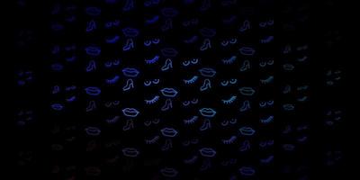 Dark Blue, Red vector pattern with feminism elements.