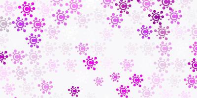 Light Purple, Pink vector template with flu signs.