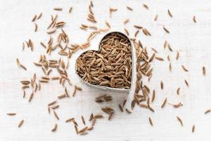 Caraway Seeds in a Heart Shape photo