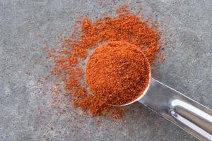 Chipotle Chili Powder Spilled from a Teaspoon photo