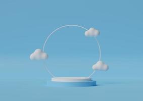 Minimalist podium with cloud photo