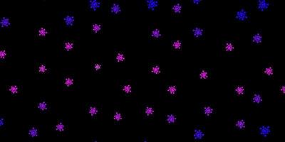 Dark purple, pink vector backdrop with virus symbols.