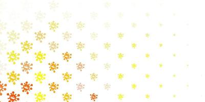 Light yellow vector background with covid-19 symbols.