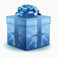 3d gift box on isolated white background. Birthday, celebration, 3d packaging photo