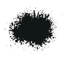 Abstract black Ink splash background, grunge vector design template - paint brush