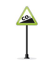 CO2 warning traffic sign frame Vector illustration