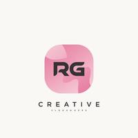 RG Initial Letter logo icon design template elements with wave colorful art. vector