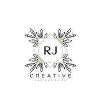 RJ Initial Letter Flower Logo Template Vector premium vector art