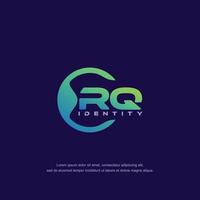 RQ Initial letter circular line logo template vector with gradient color blend