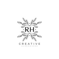 rh letra inicial flor logotipo plantilla vector premium vector art