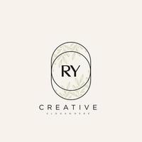 RY Initial Letter Flower Logo Template Vector premium vector art