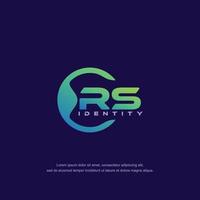 RS Initial letter circular line logo template vector with gradient color blend