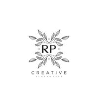 rp letra inicial flor logotipo plantilla vector premium vector art