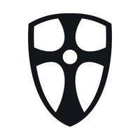 Metal shield icon simple vector. Crest warrior vector