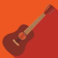 Acoustic guitar flat icon vector