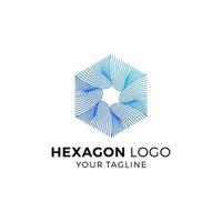 Ilustración de vector de diseño de logotipo hexagonal colorido