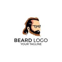 Ilustración de vector de logotipo de hombre de barba
