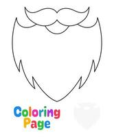 página para colorear con barba para niños vector