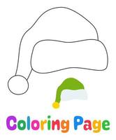 Coloring page with Elf hat for kids vector