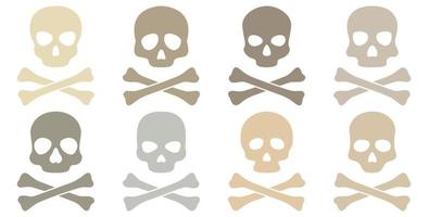 Set of Skull and Crossbones isolated on white background vector