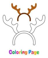 Coloring page with Deer antlers headband for kids vector