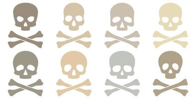 Set of Skull and Crossbones isolated on white background vector