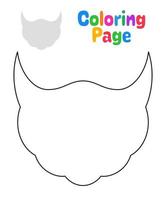 página para colorear con barba para niños vector