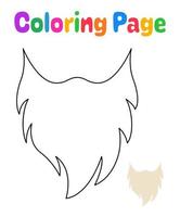 página para colorear con barba para niños vector