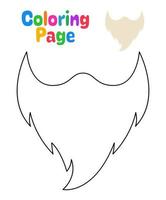 página para colorear con barba para niños vector