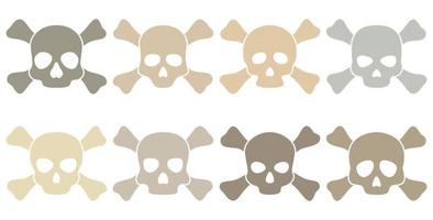 Set of Skull and Crossbones isolated on white background vector