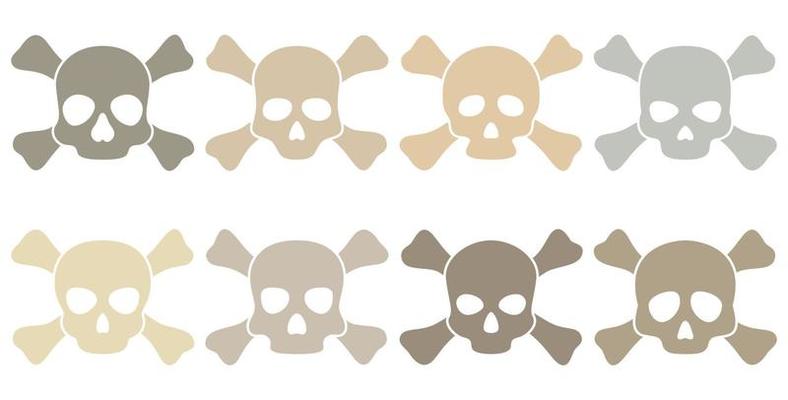 Set of Skull and Crossbones isolated on white background