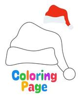 Coloring page with Elf hat for kids vector