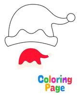 página para colorear con sombrero de duende para niños vector