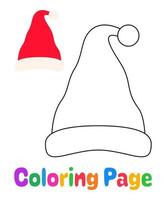 Coloring page with Elf hat for kids vector