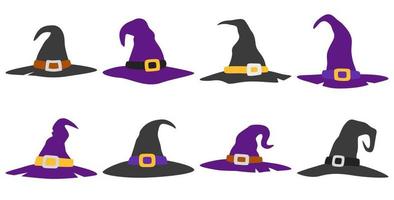 Set of Wizard Hat isolated on white background vector