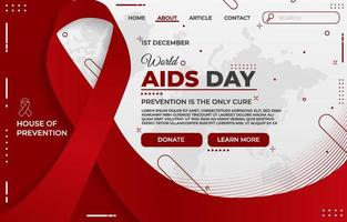 página de inicio del día mundial del sida vector