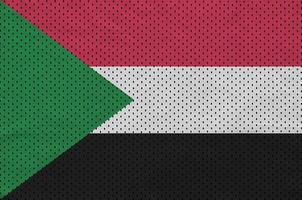 Sudan flag printed on a polyester nylon sportswear mesh fabric w photo