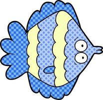 pez plano de dibujos animados vector