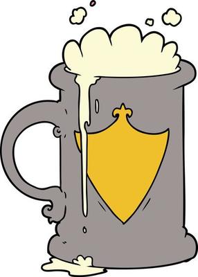 Cartoon beer foaming
