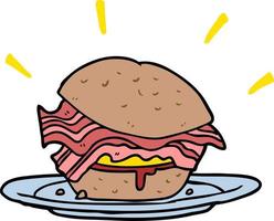 Cartoon bacon sandwich vector