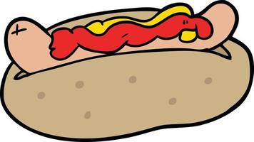 Cartoon cute hotdog vector