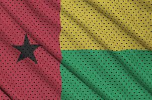 Guinea Bissau flag printed on a polyester nylon sportswear mesh photo