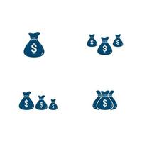 símbolo de signo aislado de ilustración de icono de bolsa de dinero. logotipo vectorial de la bolsa de dinero. diseño plano vector