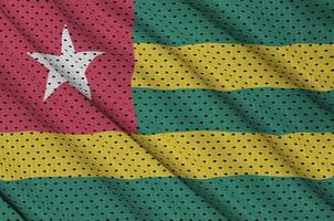 Togo flag printed on a polyester nylon sportswear mesh fabric wi photo