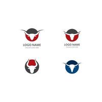 ilustración de icono de vector de logotipo de cabeza de toro