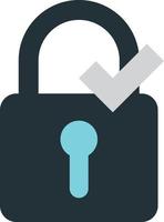 padlock and check mark illustration in minimal style vector