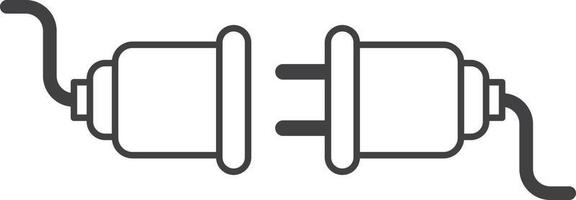 plug and wire illustration in minimal style vector